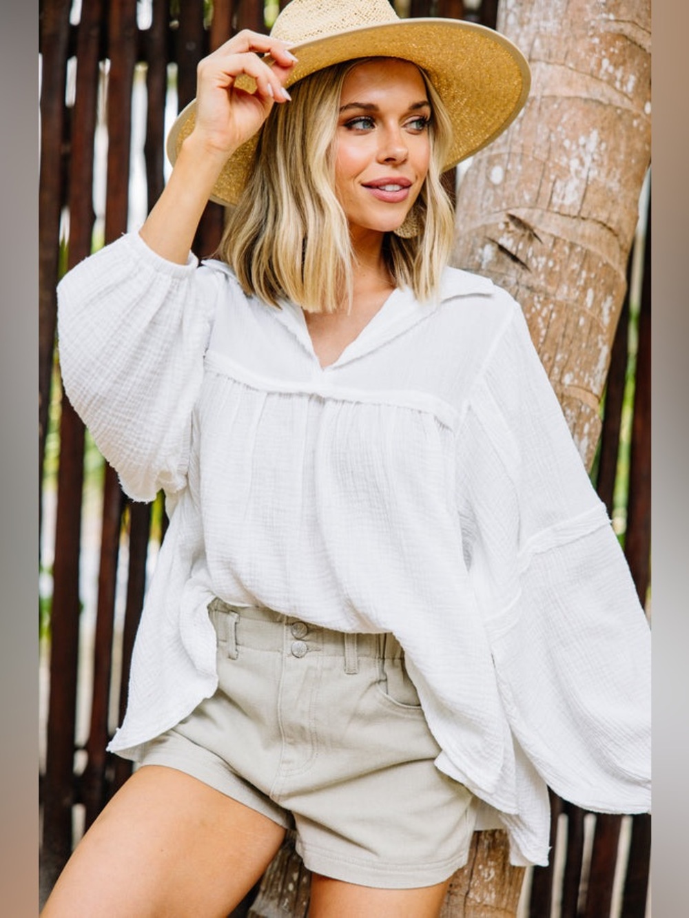 Khaki Denim Shorts